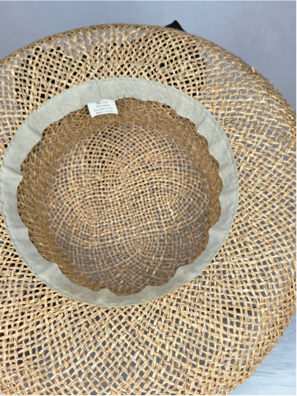 Women's Unbranded Straw Boater Hat in Beige with Black Ribbon, One Size - Picture 6 of 7